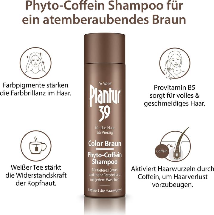 Produktbild Plantur 39 Color Braun Phyto-Coffein (250 ml, Flüssiges Shampoo)