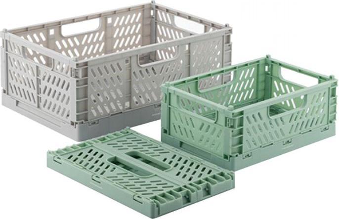 Productafbeelding InnovaGoods 3x stapelbare en opvouwbare opbergdozen (20 x 15 x 9 cm, 30 x 20 x 12 cm)