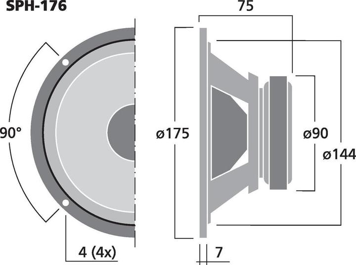 Produktbild Monacor HiFiBassmittellautsprecher (1 Stk.)