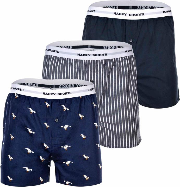 Immagine prodotto Happy shorts Boxer in tessuto dal taglio casual e confortevole (XL, confezione da 3)