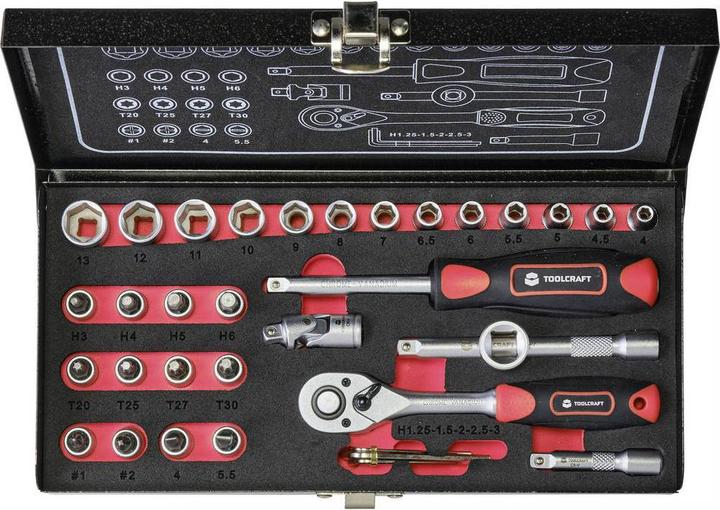 Image du produit Toolcraft Jeu de clés à douille 6,3 mm (1/4") 36pcs (6,3 mm)