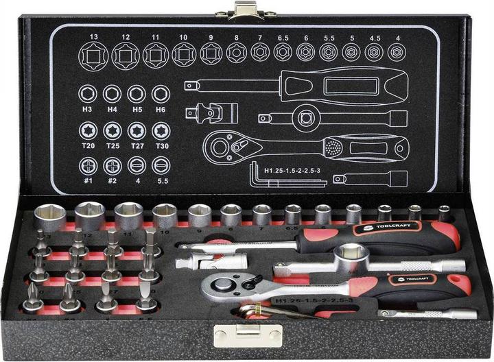 Image du produit Toolcraft Jeu de clés à douille 6,3 mm (1/4") 36pcs (6,3 mm)