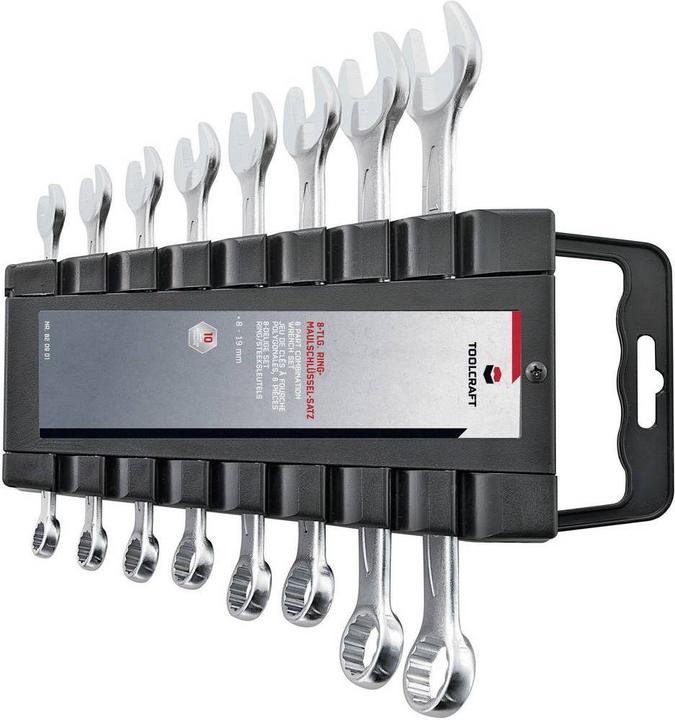 Toolcraft Ring-Maulschlüssel-Satz 8tlg (13 mm, 14 mm, 17 mm, 19 mm, 8 mm, 9 mm, 10 mm, 11 mm)