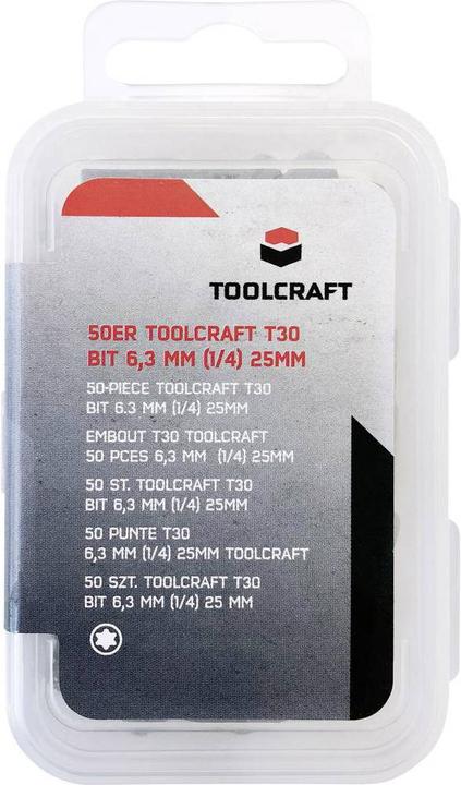 Image du produit Toolcraft 50 embouts T30 6,3 mm (1/4") 25 mm (T 30)