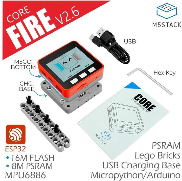 Produktbild M5Stack Entwicklerboard FIRE IoT Development Kit (PSRAM) V2.6