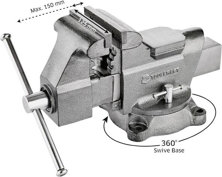 Produktbild Toolcraft Drehbarer Schraubstock 125 x 150 mm (150 mm)