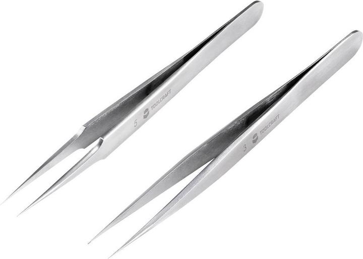 Actual product image Toolcraft Stainless Steel Tweezers Set 120mm Set of 2