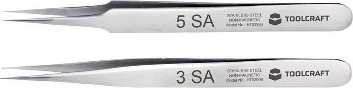 Actual product image Toolcraft Stainless Steel Tweezers Set 120mm Set of 2