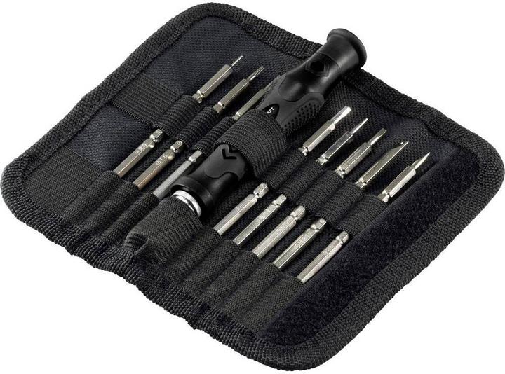 Image du produit Toolcraft Tournevis de précision à deux broches 16 en 1 (Escale, Hexagone externe, Recouvrement cruciforme Phillipps (PH), Section en T, 5 lobes (Pentalobe), Trilogie)