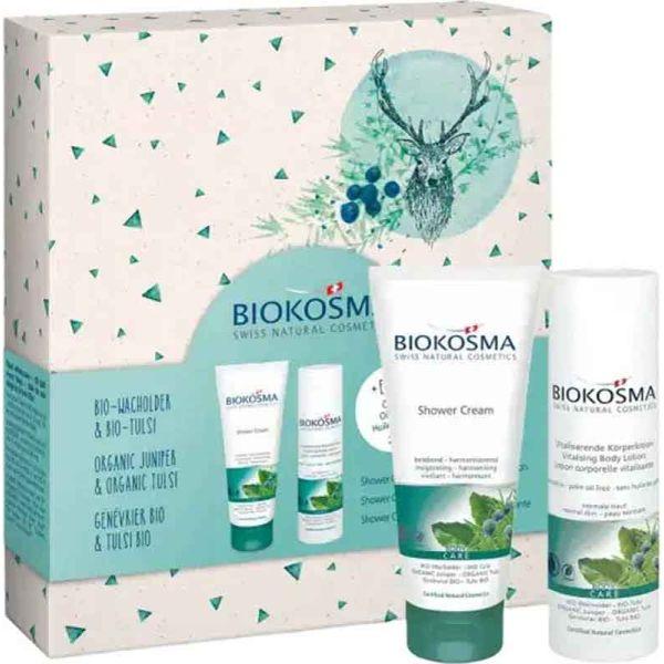 Biokosma Geschenkset 2023 Wacholder Tulsi 2x200+25ml (Körperpflegeset)