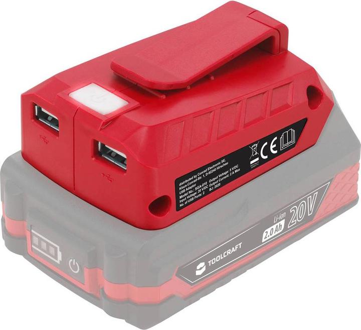 Actual product image Toolcraft Charging adapter for 20 V batteries (10 W)