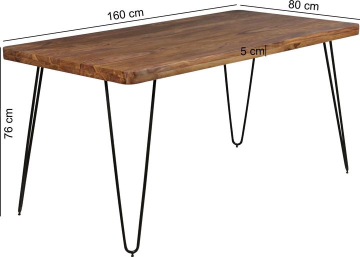 Produktbild FineBuy Esstisch Braun (160 x 80 x 76 cm)