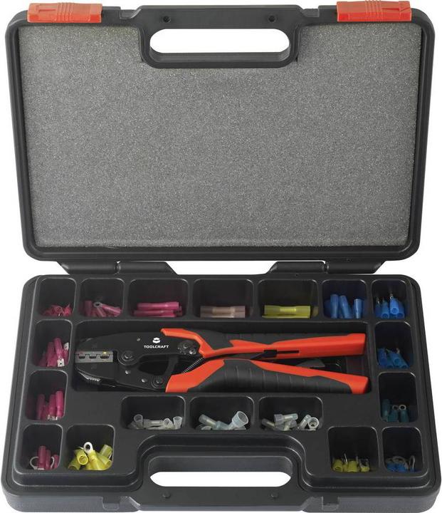 Toolcraft Crimping pliers set 168 pieces for shrink and press connectors 0.5 - 8 mm² with interchangeable (380 mm)