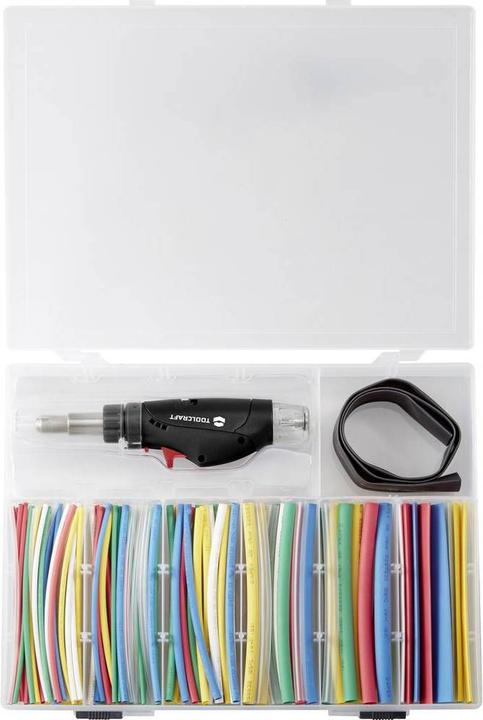 Toolcraft Set di tubi termoretraibili con mini cannello a gas caldo