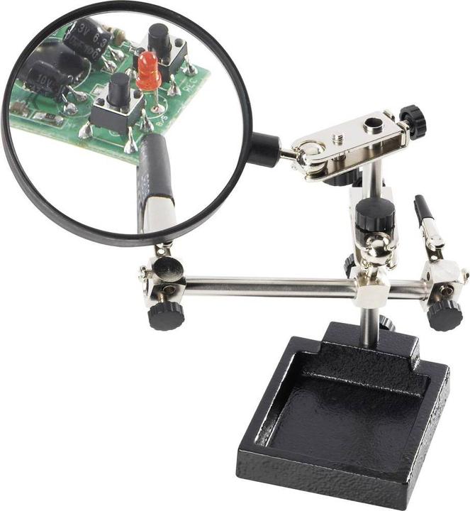 Image du produit Toolcraft Aide au soudage et à l'assemblage avec loupe en verre ZD-10H (Troisième main)