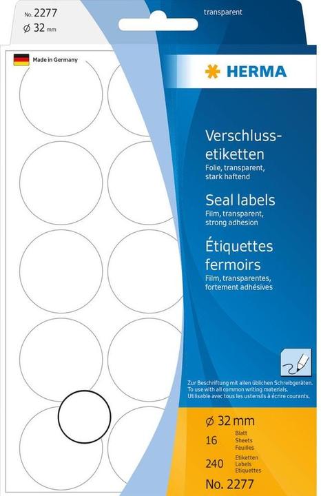 Produktbild HERMA Verschlussetiketten