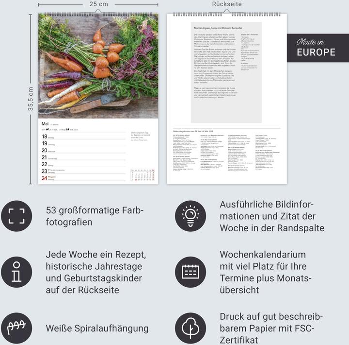 Produktbild Harenberg Küchenkalender Wochenplaner 2026 - 53 inspirierende Fotografien (Deutsch)