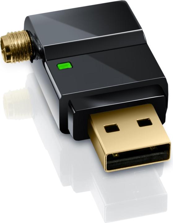 Actual product image CSL WLAN USB adapter 300 Mbit/s WiFi stick with antenna 802.11n/b/g, SMA, long range, Windows 11 (USB 2.0)