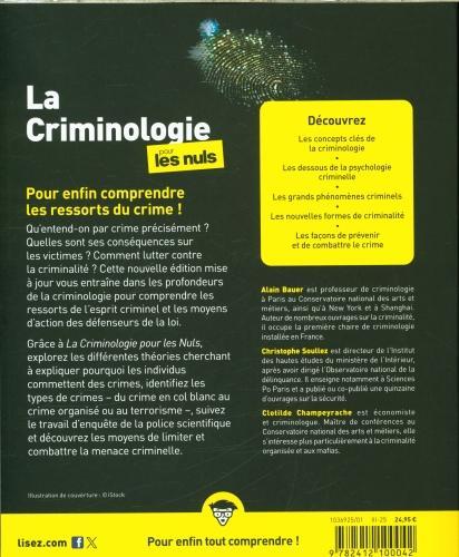 Produktbild La criminologie pour les nuls (Französisch, Bauer Alain, Soullez Christophe, Champeyrache C, 2025)