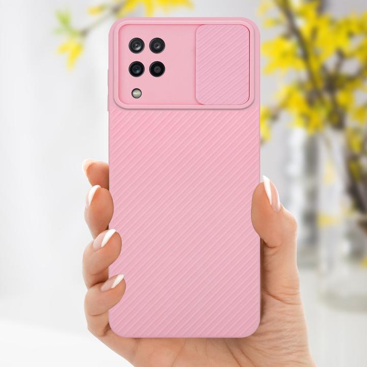 Productafbeelding Cadorabo Hoesje voor Samsung Galaxy A12 / M12 in TPU met camerabescherming LM009 Style (Samsung Galaxy M12, Samsung Galaxy A12)
