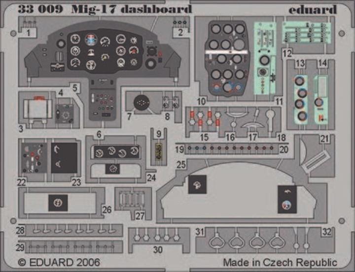Actual product image Eduard Mig-17 dashboard For Trumpeter kit
