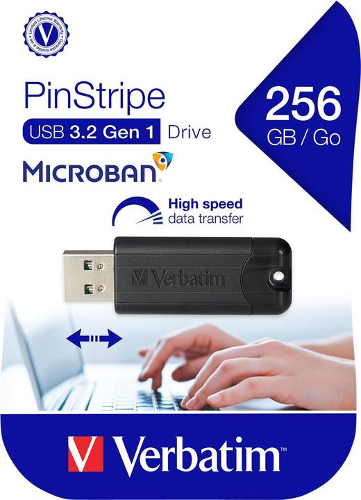 Actual product image Verbatim PinStripe (256 GB, USB-A)