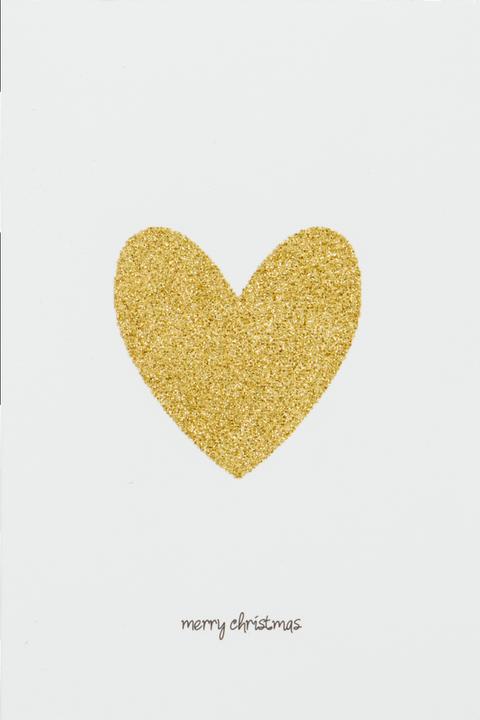 Produktbild House Doctor Greeting cards, HDGlitr w. envelope, WhiteGolden (100 Stk.)