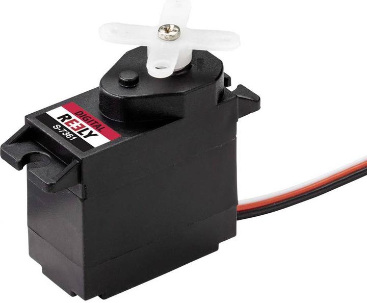 Actual product image Reely Micro servo Digital servo Gearbox material: Plastic Connector system: JR (S