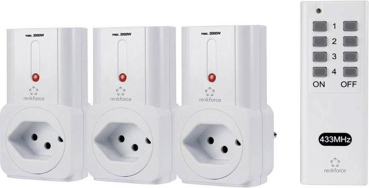 Renkforce Funk-Schalter-Set 4-teilig 433 MHz CH