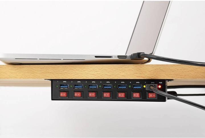 Immagine prodotto Renkforce Hub USB 3 a 7 porte in metallo, commutabile (USB-B, 7 Porti)