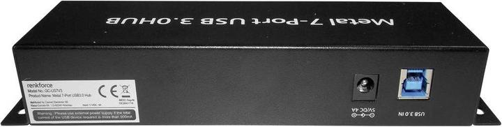 Immagine prodotto Renkforce Hub USB 3 a 7 porte in metallo, commutabile (USB-B, 7 Porti)