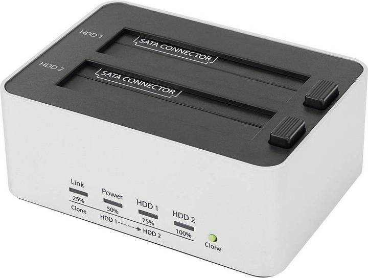Actual product image Renkforce USB 3 SATA hard disk docking station with clone function