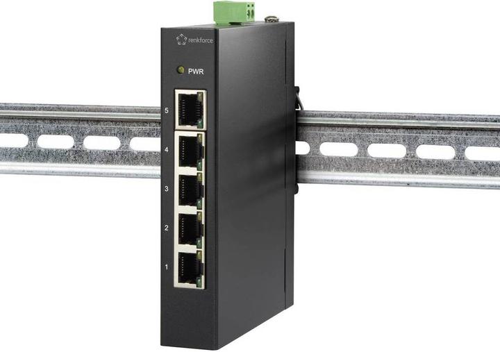 Produktbild Renkforce 5 Port Fast Ethernet Switch für Hutschiene (5 Ports)
