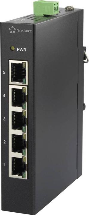 Produktbild Renkforce 5 Port Fast Ethernet Switch für Hutschiene (5 Ports)