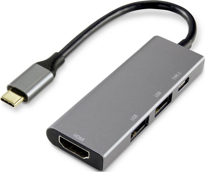 Produktbild Renkforce USB-C auf HDMI-Multiport-Adapter (USB-C, 4 Ports)