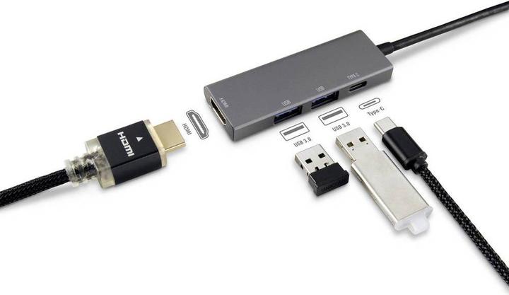 Produktbild Renkforce USB-C auf HDMI-Multiport-Adapter (USB-C, 4 Ports)