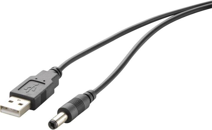 Image du produit Renkforce Câble d'alimentation USB 5V DC-Mâle : 3,5 mm, 1 m (1 m, USB)