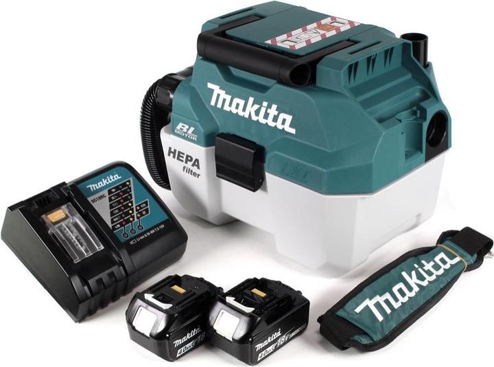 Actual product image Makita DVC 750 LRMX1 Battery Vacuum Cleaner Wet and Dry 18 V Portable + 2x 4.0 Ah Battery and (Wet dry vacuum cleaner)