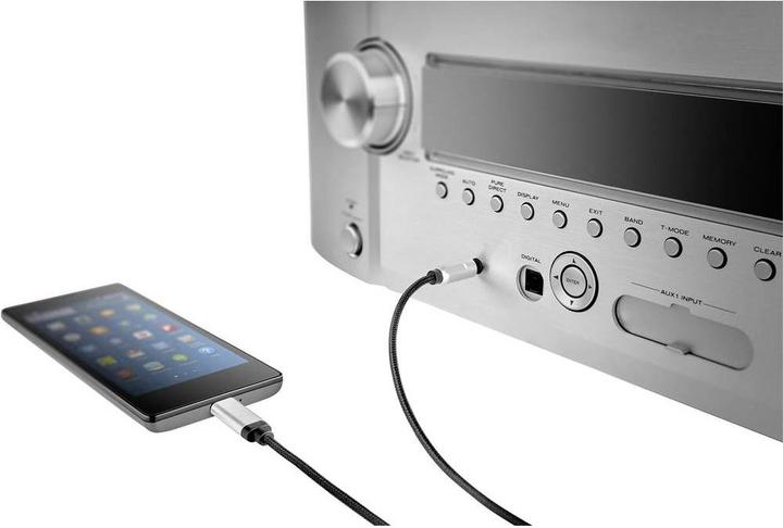Actual product image Renkforce USB C – 3,5 mm Klinke (1.20 m, 3.5mm jack (AUX))