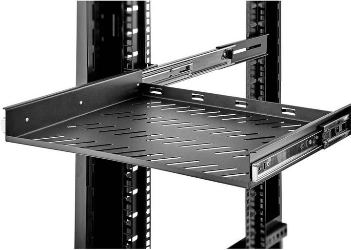 Renkforce 48.3 cm (19”³) Geräteboden mit Lüftungsschlitzen, Ausziehbar: 350 - 550 mm, 1 HE