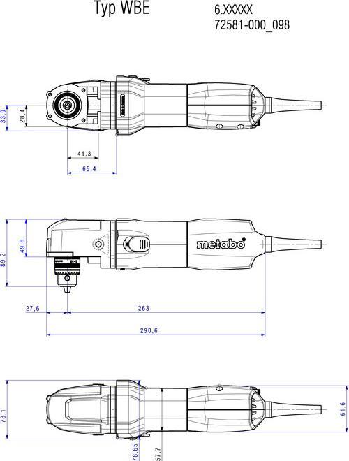Produktbild Metabo Winkelbohrmaschine WBE 700 (Netzbetrieb)