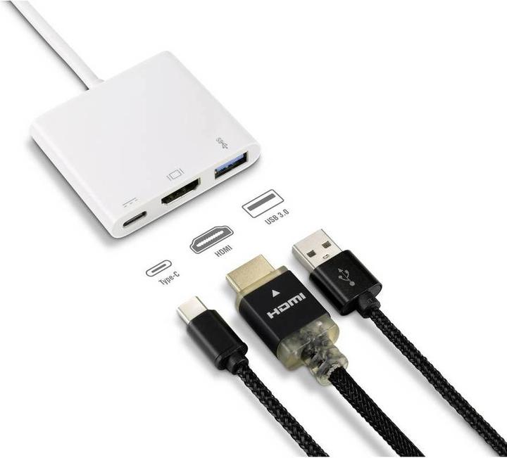 Produktbild Renkforce RF-4366444 Schnittstellen-Hub USB 3.2 Gen 1 (3.1 Gen 1) Type-C Weiss (USB-C, 3 Ports)