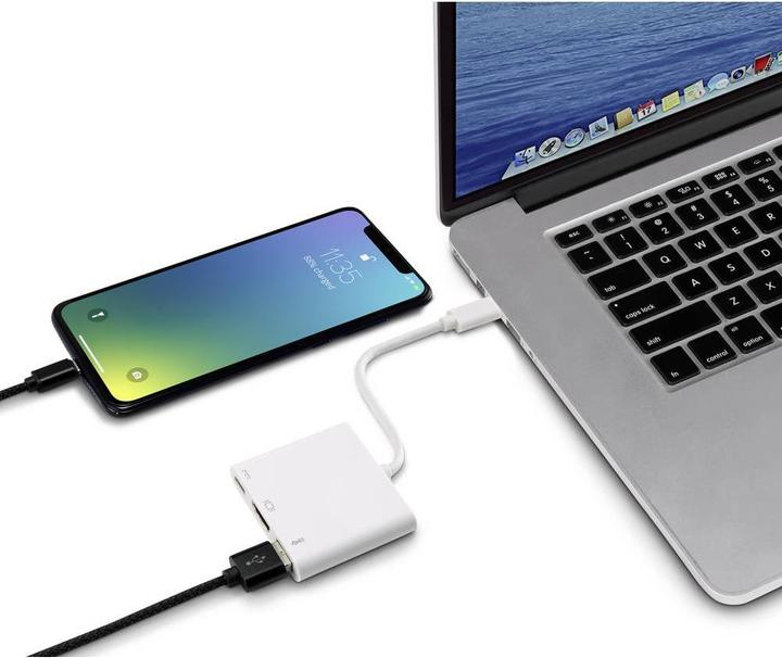 Produktbild Renkforce RF-4366444 Schnittstellen-Hub USB 3.2 Gen 1 (3.1 Gen 1) Type-C Weiss (USB-C, 3 Ports)