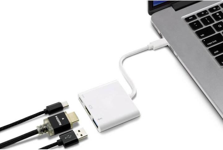 Produktbild Renkforce RF-4366444 Schnittstellen-Hub USB 3.2 Gen 1 (3.1 Gen 1) Type-C Weiss (USB-C, 3 Ports)