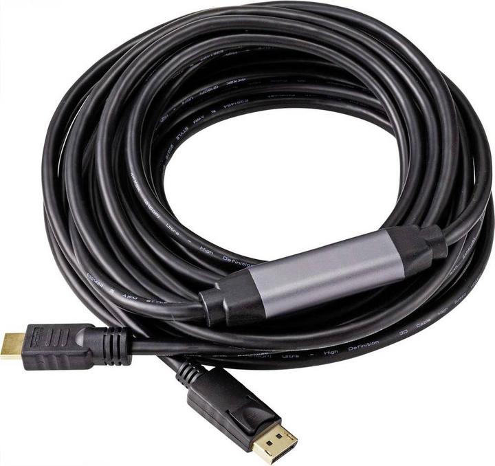 Produktbild Renkforce DisplayPort HDMI Anschlusskabel 20 m mit Ferritkern (20 m, HDMI, DisplayPort)