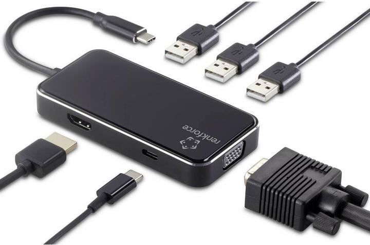 Actual product image Renkforce USB-CÂ® Mini Docking Station (USB-C, 6 Ports)