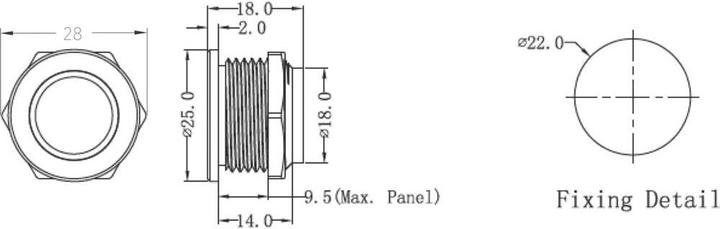 Produktbild Renkforce Klingeltaster mit Piezo 25 mm LED