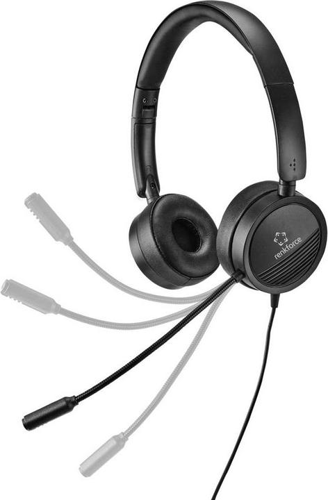 Image du produit Renkforce Micro-casque USB stéréo supra-aural noir (Filaire, USB-A)