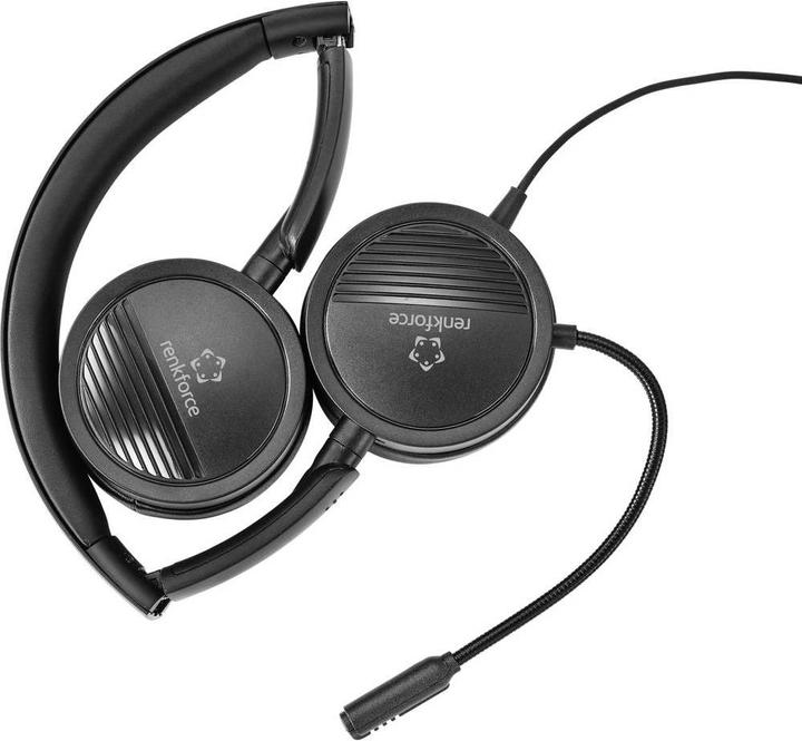 Image du produit Renkforce Micro-casque USB stéréo supra-aural noir (Filaire, USB-A)