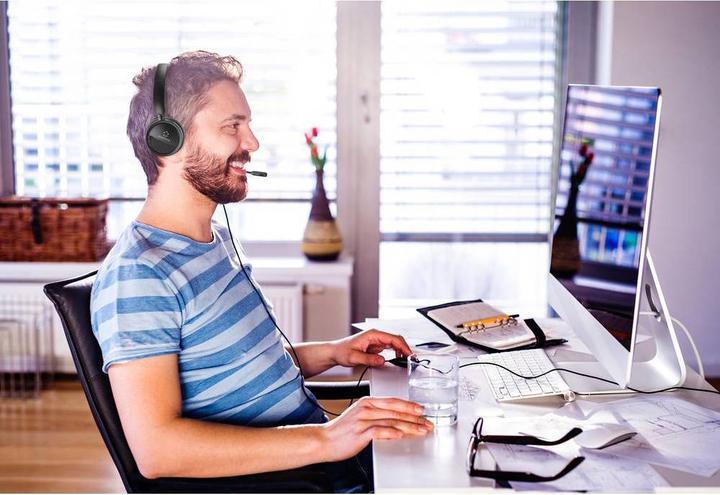 Image du produit Renkforce Micro-casque USB stéréo supra-aural noir (Filaire, USB-A)